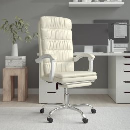  Rozkładany fotel biurowy, kremowy, sztuczna skóra Lumarko!