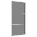  Drzwi wewnętrzne, 102,5x201,5 cm, białe, szkło ESG i aluminium Lumarko!