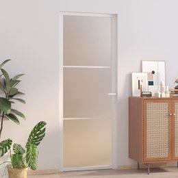  Drzwi wewnętrzne, 76x201,5 cm, białe, matowe szkło i aluminium Lumarko!