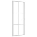  Drzwi wewnętrzne, 83x201,5 cm, białe, szkło ESG i aluminium Lumarko!