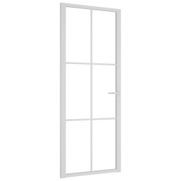  Drzwi wewnętrzne, 83x201,5 cm, białe, szkło ESG i aluminium Lumarko!