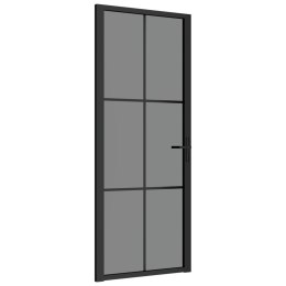  Drzwi wewnętrzne, 83x201,5 cm, czarne, szkło ESG i aluminium Lumarko!