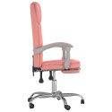  Rozkładany fotel biurowy, różowy, sztuczna skóra Lumarko!