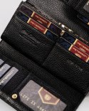 Duży, skórzany portfel damski zamykany na zatrzask — Peterson