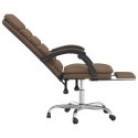 Rozkładane, masujące krzesło biurowe, brązowe, obite tkaniną Lumarko!