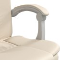  Rozkładany fotel biurowy, kremowy, sztuczna skóra Lumarko!