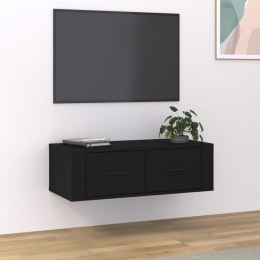 Wisząca szafka TV, czarna 80x36x25 cm materiał drewnopochodny Lumarko!