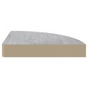  Narożne półki ścienne, 2 szt., szarość betonu, 35x35x3,8 cm MDF Lumarko!