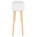  Stolik konsolowy, biały, 105x30x75 cm, drewno sosnowe i rattan Lumarko!