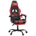  Fotel gamingowy z podnóżkiem, czarno-czerwony, sztuczna skóra Lumarko!