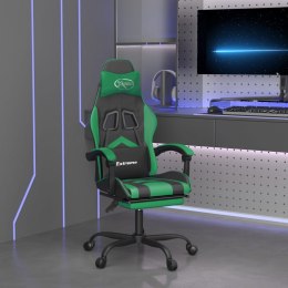  Fotel gamingowy z podnóżkiem, czarno-zielony, sztuczna skóra Lumarko!