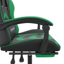  Fotel gamingowy z podnóżkiem, czarno-zielony, sztuczna skóra Lumarko!