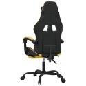  Fotel gamingowy z podnóżkiem, czarno-złoty, sztuczna skóra Lumarko!