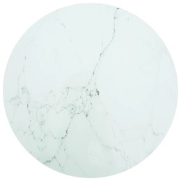  Blat stołu, biały, Ø90x1 cm, szkło ze wzorem marmuru Lumarko!