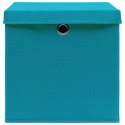  Pudełka z pokrywami, 4 szt., 28x28x28 cm, błękitne Lumarko!