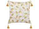  2 poduszki dekoracyjne w kwiaty 45 x 45 cm żółto-beżowe ABUTILON Lumarko!