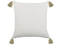  Bawełniana poduszka dekoracyjna w geometryczny wzór 45 x 45 cm zielona z białym SYRINGA Lumarko!