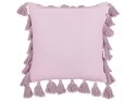  Bawełniana poduszka dekoracyjna z frędzlami 45 x 45 cm różowa LYNCHIS Lumarko!