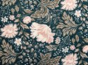  Poduszka dekoracyjna welurowa w kwiaty z frędzlami 45 x 45 cm niebiesko-różowa PARROTIA Lumarko!