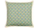  2 bawełniane poduszki dekoracyjne w kwiaty 45 x 45 cm niebiesko-żółta WAKEGI Lumarko!