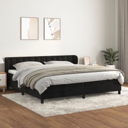  Łóżko kontynentalne z materacem, czarne, aksamit 200x200 cm Lumarko!