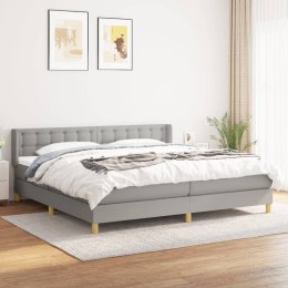  Łóżko kontynentalne z materacem, jasnoszare, tkanina 200x200 cm Lumarko!