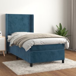  Łóżko kontynentalne z materacem, niebieskie, aksamit, 100x200cm Lumarko!