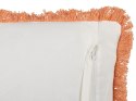  2 bawełniane poduszki dekoracyjne w kwiaty z frędzlami 45 x 45 cm biało-pomarańczowe SATIVUS Lumarko!