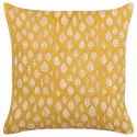 Bawełniana poduszka dekoracyjna w liście 45 x 45 cm żółta GINNALA Lumarko!