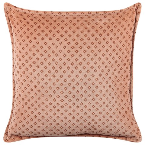  Welurowa poduszka dekoracyjna wzór w romby 45 x 45 cm różowa RHODOCOMA Lumarko!