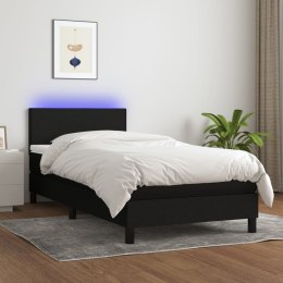  Łóżko kontynentalne z materacem, czarne, 80x200 cm, tkanina Lumarko!