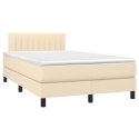  Łóżko kontynentalne z materacem, kremowe, 120x200 cm, tkanina Lumarko!