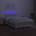  Łóżko kontynentalne z materacem, kremowe, 120x200 cm, tkanina Lumarko!