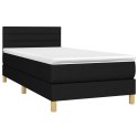  Łóżko kontynentalne z materacem, czarne, 90x200 cm, tkanina Lumarko!