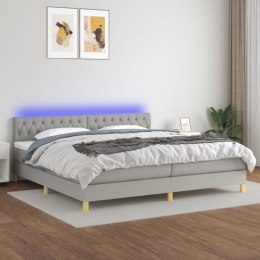  Łóżko kontynentalne z materacem, jasnoszare, 200x200cm, tkanina Lumarko!
