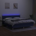  Łóżko kontynentalne z materacem, niebieskie 180x200 cm, tkanina Lumarko!