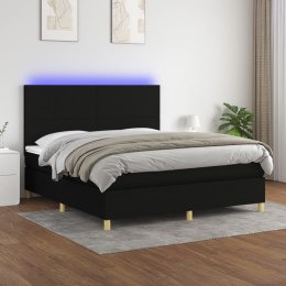  Łóżko kontynentalne z materacem, czarne, 180 x 200 cm, tkanina Lumarko!