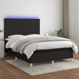  Łóżko kontynentalne z materacem, czarne, 140x200 cm, tkanina Lumarko!