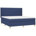  Łóżko kontynentalne z materacem, niebieskie 180x200 cm, tkanina Lumarko!
