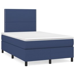  Łóżko kontynentalne z materacem, niebieskie, tkanina 120x200 cm Lumarko!