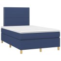  Łóżko kontynentalne z materacem, niebieskie, tkanina 120x200 cm Lumarko!