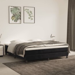  Łóżko kontynentalne z materacem, czarne, 180x200 cm, aksamit Lumarko!