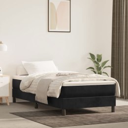  Łóżko kontynentalne z materacem, czarne, aksamit 100x200 cm Lumarko!