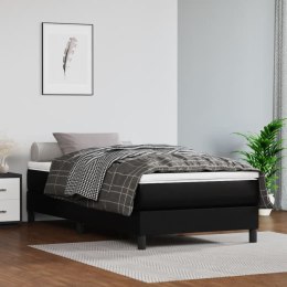  Łóżko kontynentalne z materacem, czarne, ekoskóra 80x200 cm Lumarko!