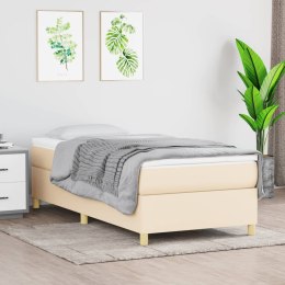  Łóżko kontynentalne z materacem, kremowe, tkanina, 100x200 cm Lumarko!