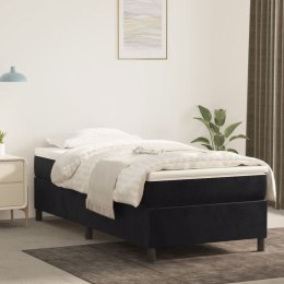  Łóżko kontynentalne z materacem, czarne, aksamit 90x190 cm Lumarko!