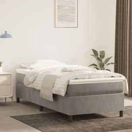  Łóżko kontynentalne z materacem, jasnoszare, aksamit, 90x190 cm Lumarko!