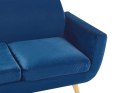  Pokrowiec na sofę 2-osobową welurowy niebieski BERNES Lumarko!