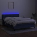  Łóżko kontynentalne z materacem, niebieskie 140x200 cm, tkanina Lumarko!