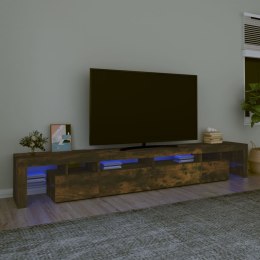  Szafka pod TV z oświetleniem LED, opalany dąb, 260x36,5x40 cm Lumarko!